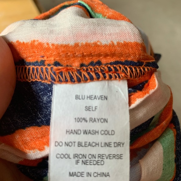 Tie front striped split leg jumpsuit - Picture 4 of 4